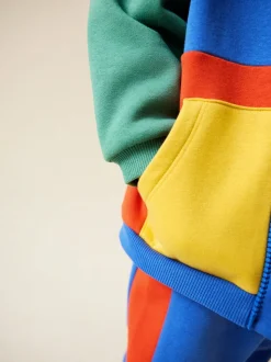 Green/Blue Colourblock - Funnel Neck Zip Sweat and Joggers Set (3mths-7yrs)