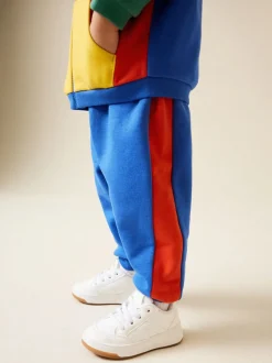 Green/Blue Colourblock - Funnel Neck Zip Sweat and Joggers Set (3mths-7yrs)