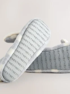 Grey Check Bunny - Ballerinapantoffels