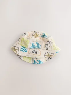 Grey Stampy Printed Woven - Set van 2 babyhoedjes (0 mnd-2 jr)