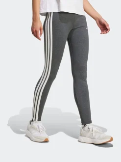 Grijs - adidas Essentials katoenen legging met 3 strepen