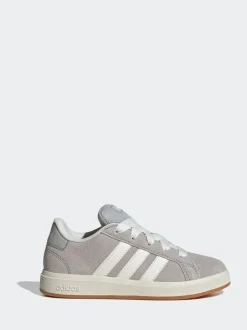 Grijs - adidas Grand Court 00s Suede Lace Kids Trainers