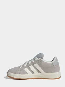 Grijs - adidas Grand Court 00s Suede Lace Kids Trainers