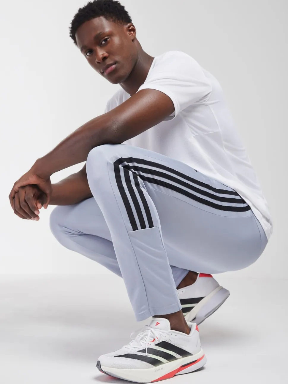 Grijs - adidas Workout Essentials All-Set 3-Stripes Knit Joggers
