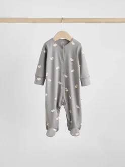 Grijs - Baby Popper Sleepsuits 3 Pack