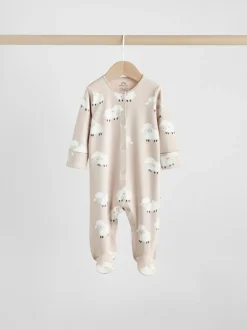 Grijs - Baby Popper Sleepsuits 3 Pack
