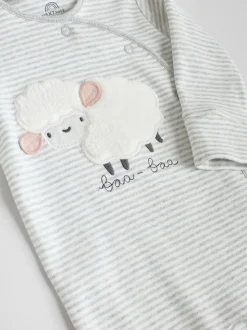 Grijs - Baby Popper Sleepsuits 3 Pack