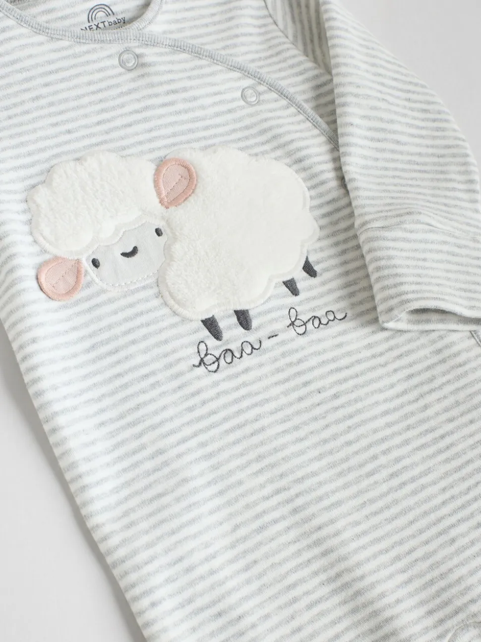 Grijs - Baby Popper Sleepsuits 3 Pack