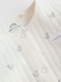 Grijs - Baby Quilted Sleepsuits 2 Pack
