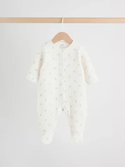 Grijs - Baby Quilted Sleepsuits 2 Pack