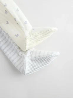 Grijs - Baby Quilted Sleepsuits 2 Pack
