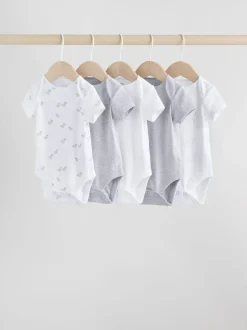 Grijs - Baby Short Sleeved Bodysuits 5 Pack