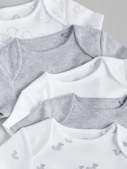 Grijs - Baby Short Sleeved Bodysuits 5 Pack