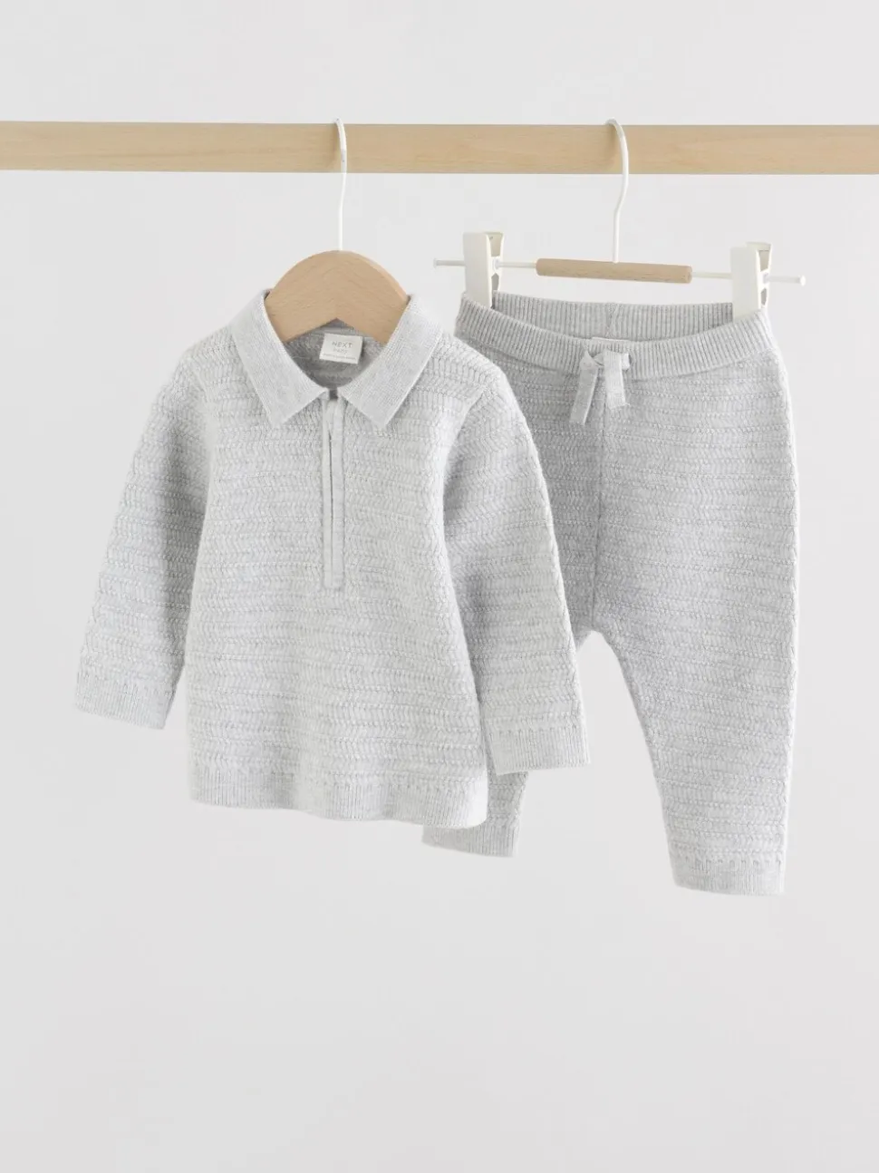 Grijs - Babyset met gebreide trui en legging (0mnd-2jr)