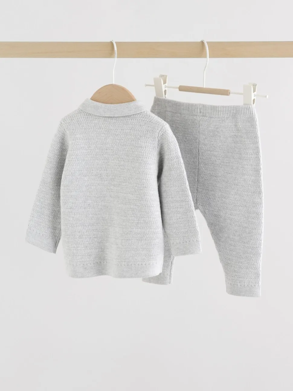 Grijs - Babyset met gebreide trui en legging (0mnd-2jr)