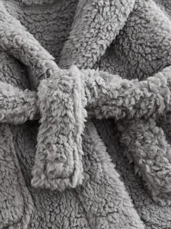 Grijs - Badjas van fleece voor baby's (12mnd-8jr)