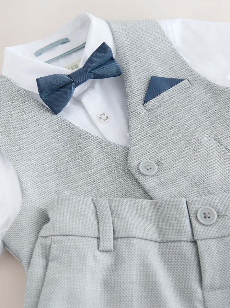 Grijs - Baker By Ted Baker set van overhemd, gilet en short
