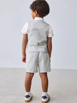 Grijs - Baker By Ted Baker set van overhemd, gilet en short