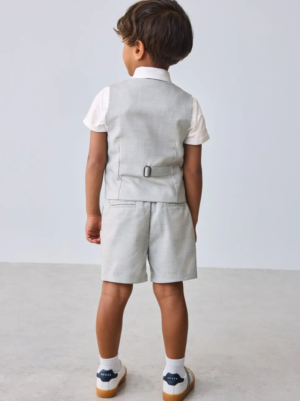 Grijs - Baker By Ted Baker set van overhemd, gilet en short
