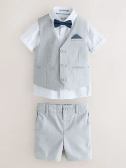 Grijs - Baker By Ted Baker set van overhemd, gilet en short