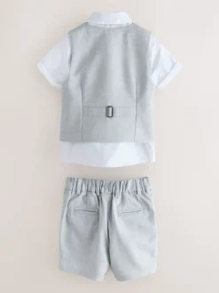 Grijs - Baker By Ted Baker set van overhemd, gilet en short