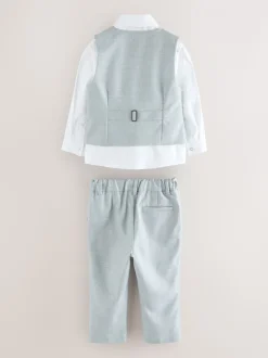 Grijs - Baker by Ted Baker set van gilet, overhemd en broek
