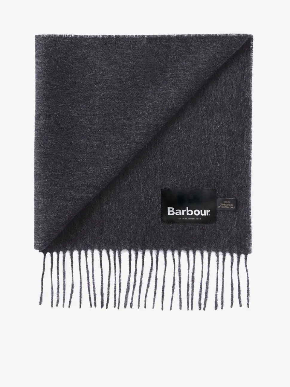 Grijs - Barbour® effen lamswollen sjaal
