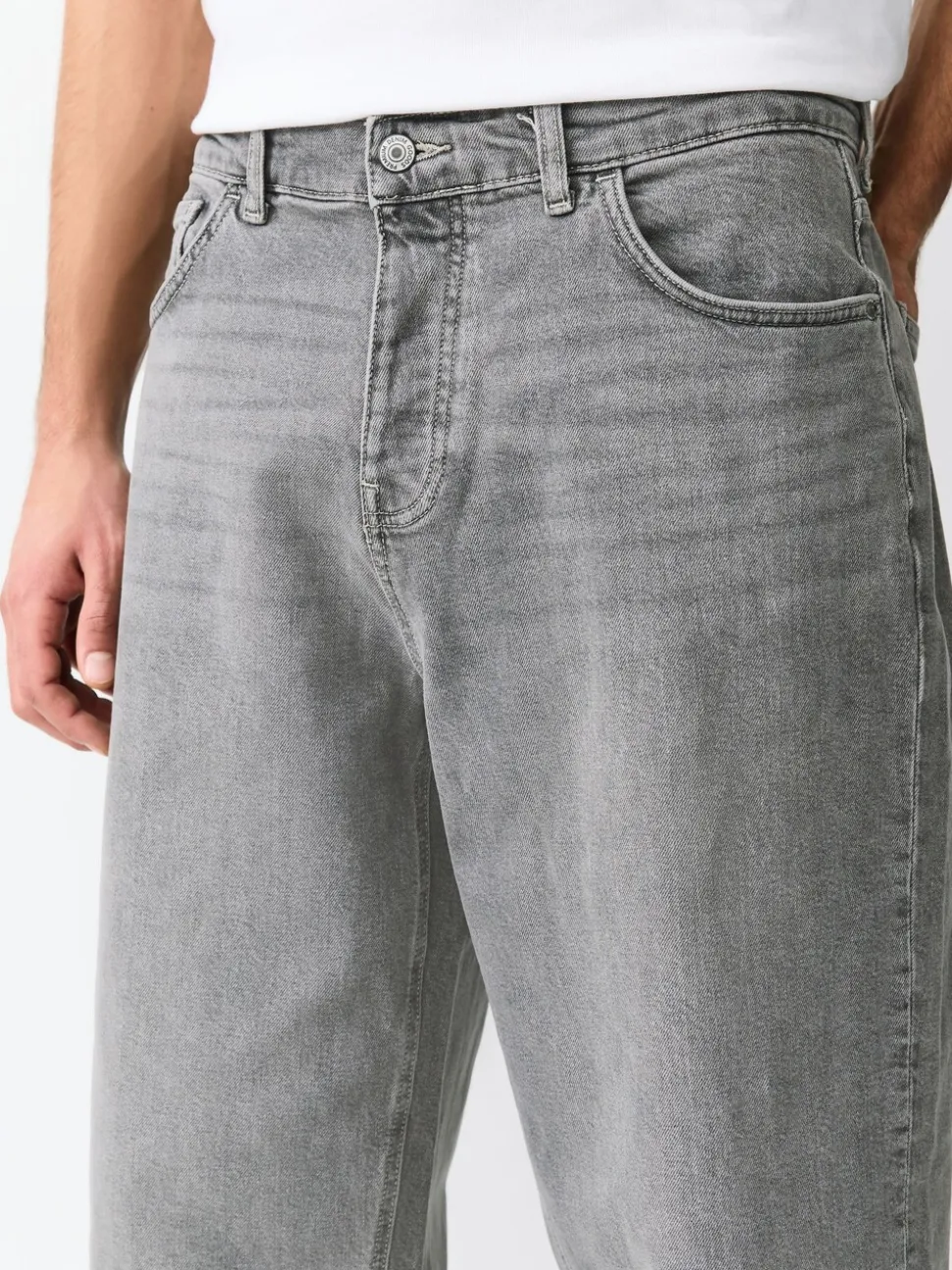 Grijs - Barrel Fit - Vintage wash denim jeans