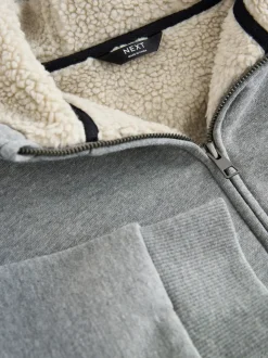 Grijs - Borg Fleece Zip Through Hoodie (3-16yrs)