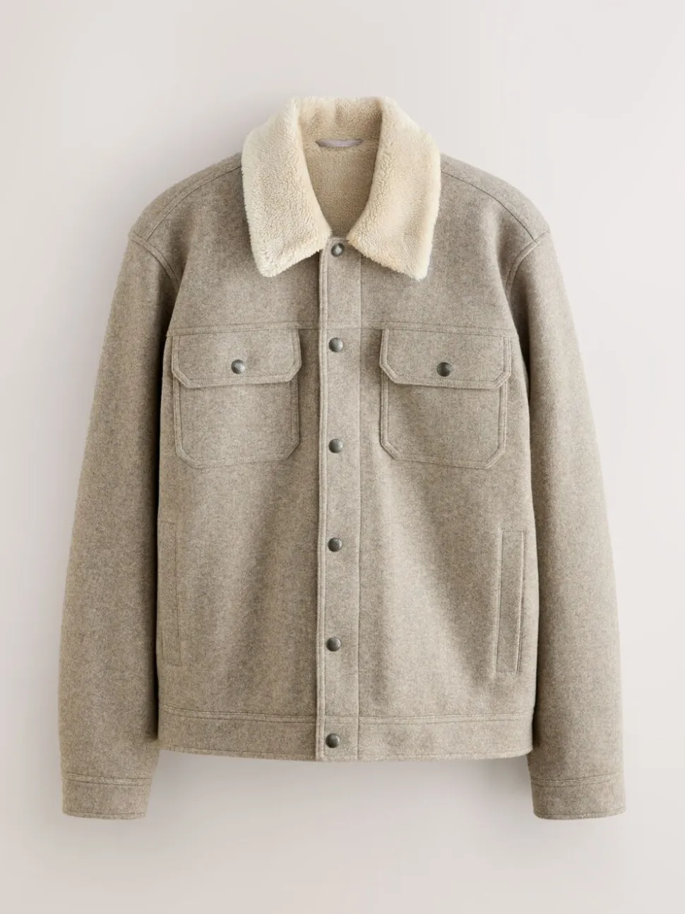 Grijs - Borg Lined Trucker Jacket