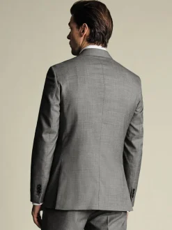 Grijs - Charles Tyrwhitt Sharkskin Slim Fit Jacket