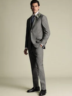 Grijs - Charles Tyrwhitt Sharkskin Slim Fit Jacket