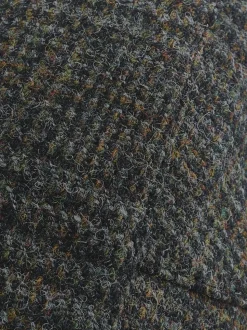 Grijs - Check Harris Tweed Flat Cap