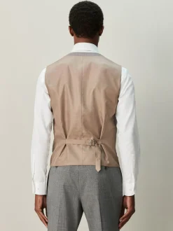 Grijs - Contrast Fabric Detail Suit Waistcoat