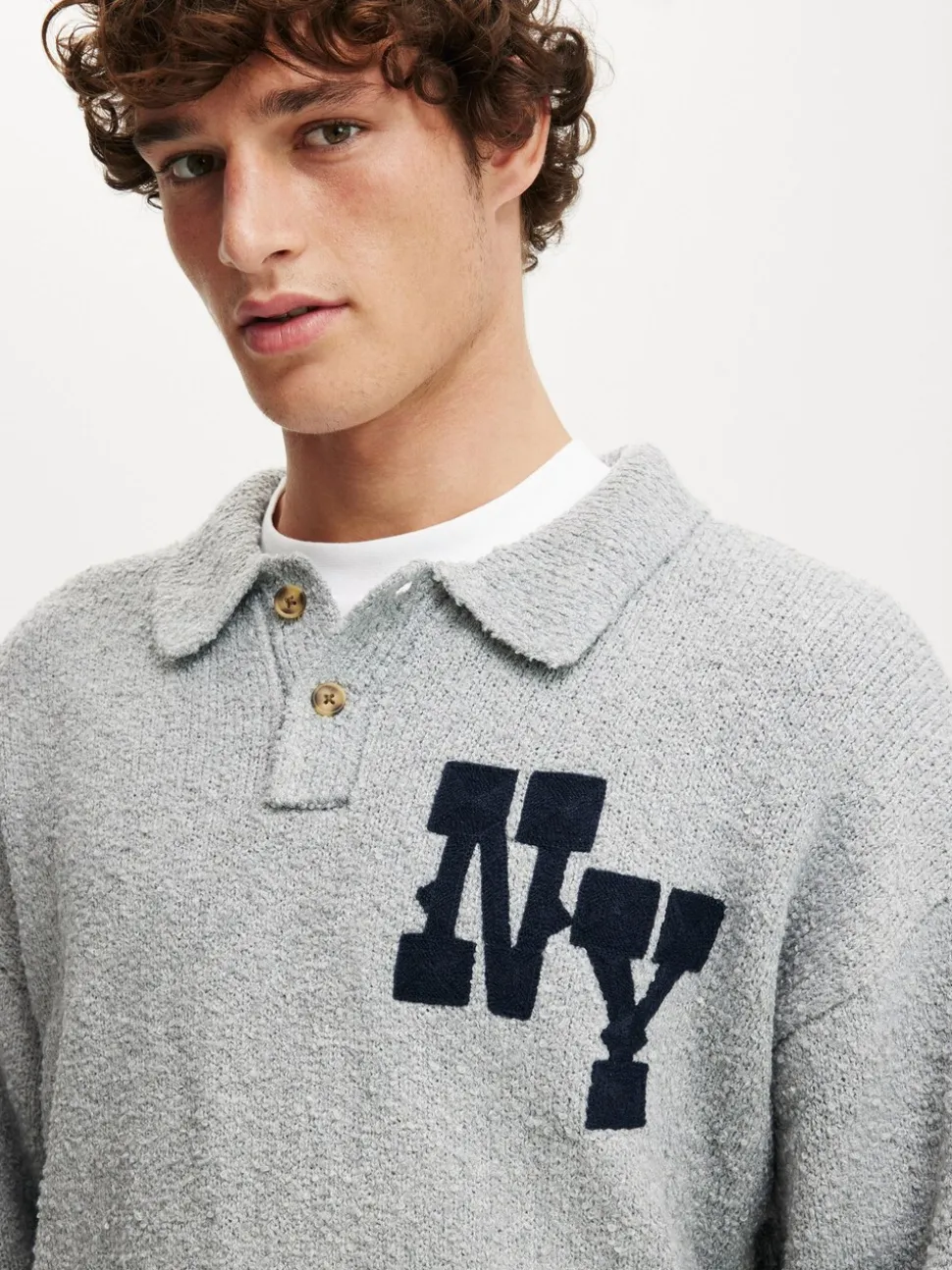 Grijs - Cotton On Boxy Rugby Polo Shirt