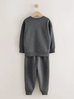 Grijs - Enkele behaaglijke fleece pyjama (3 - 16 jr)