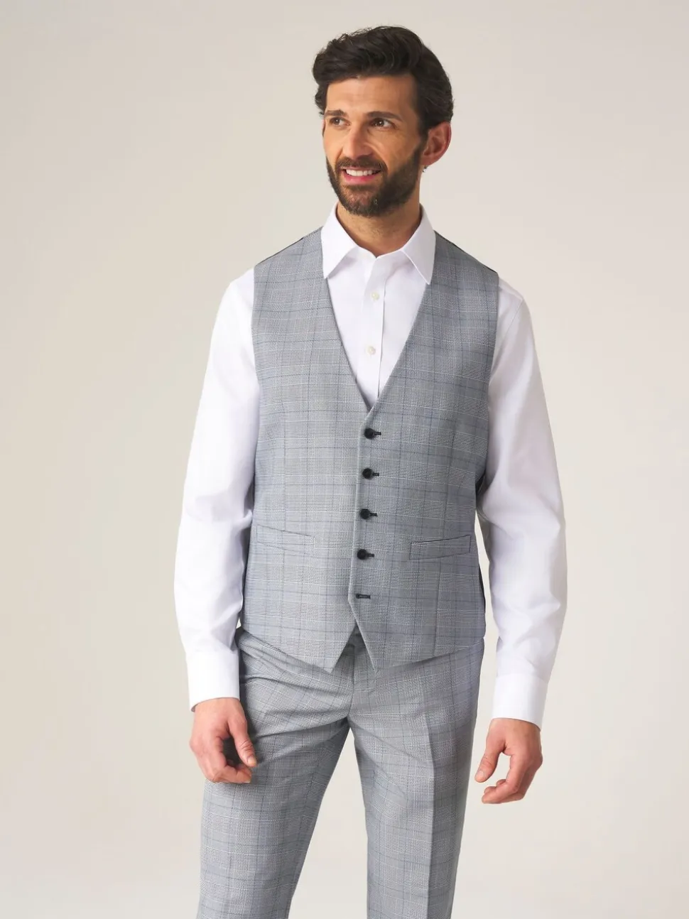 Grijs - Enkele knoop - Skopes scoop Anello gilet met dubbele rij knopen