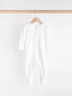 Grijs - Essential 100% Katoenen babypakjes met rits 3 Pack (0-3jr)