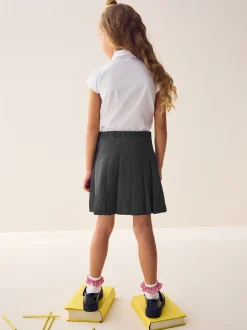 Grijs - Fietsshort en geplooide rok set (3-17jr)
