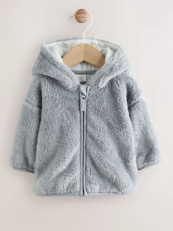 Grijs - Fleece babyjack met rits