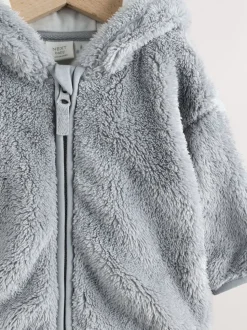 Grijs - Fleece babyjack met rits