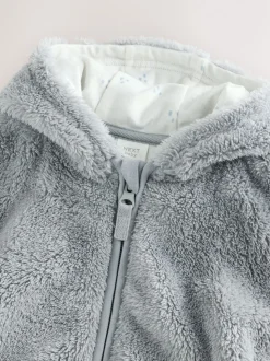 Grijs - Fleece babyjack met rits