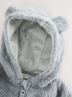 Grijs - Fleece babyjack met rits
