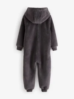 Grijs - Fleece onesie (3-16 jr)