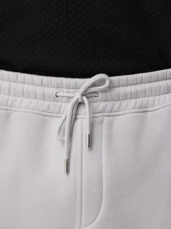 Grijs - Geborstelde jersey shorts met ritszakken