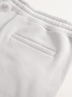 Grijs - Geborstelde jersey shorts met ritszakken