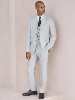Grijs - Gilet van linnenmix met textuur