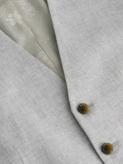 Grijs - Gilet van linnenmix met textuur