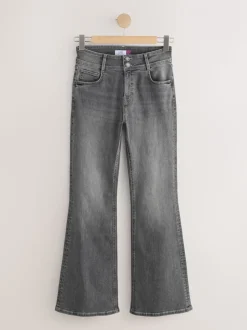 Grijs - High Rise Stretch Flare Jeans