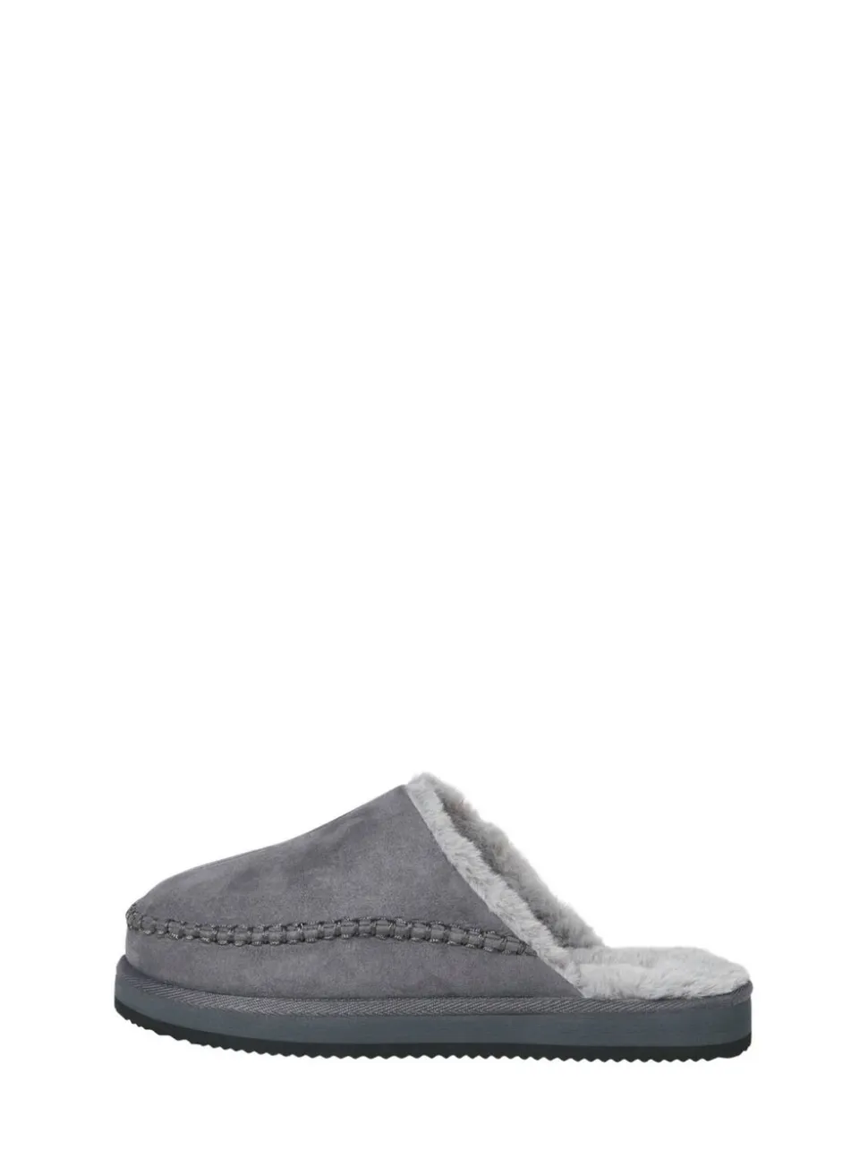 Grijs - JACK & JONES Fleece Lined Stitch Detail Mule Slippers